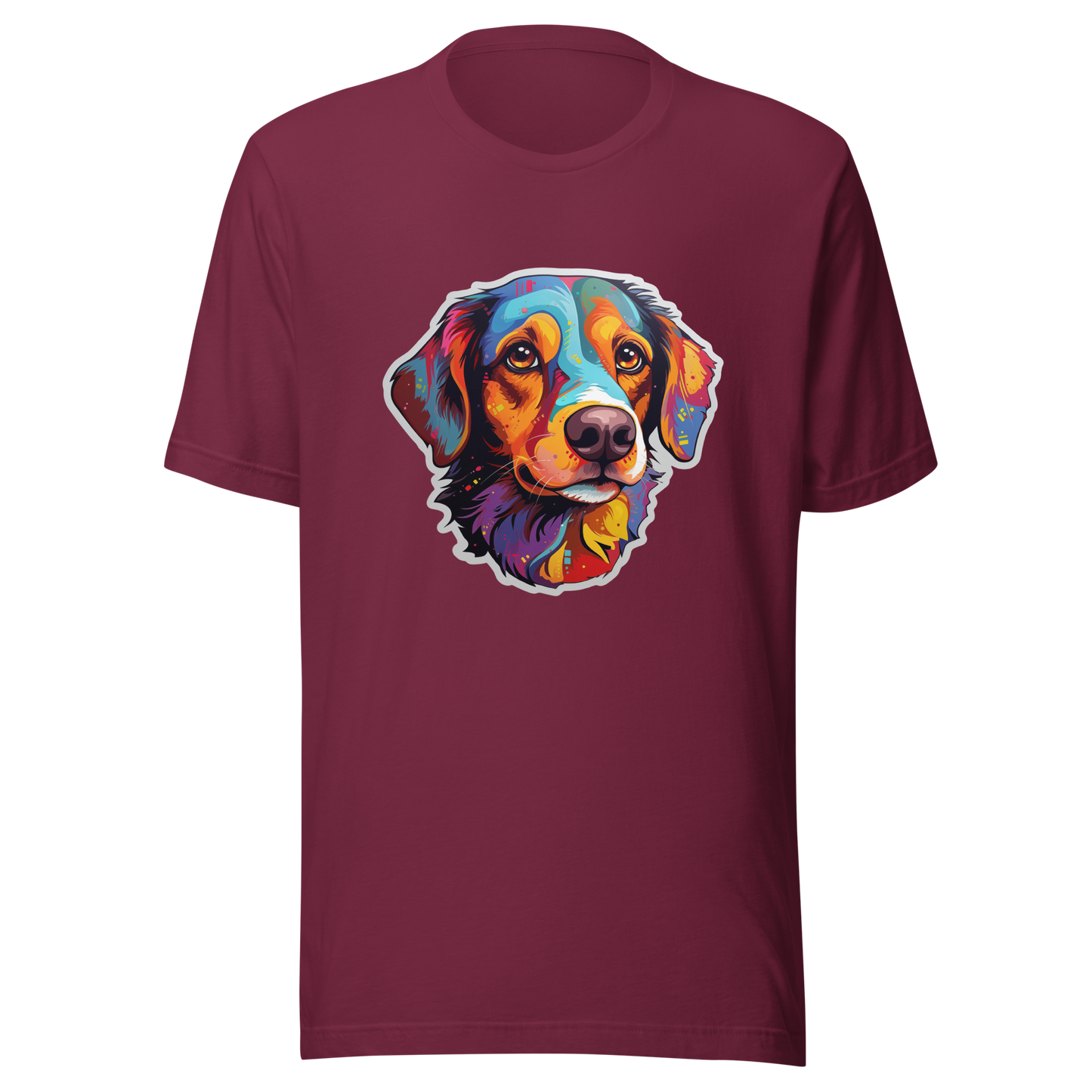 Unisex t-shirt "Colorful Companion: Warm-Toned Dog Portrait"
