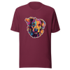 Unisex t-shirt "Vivid Pooch: Artistic Colorburst Dog Portrait" - Radiant Art of Radiant Group