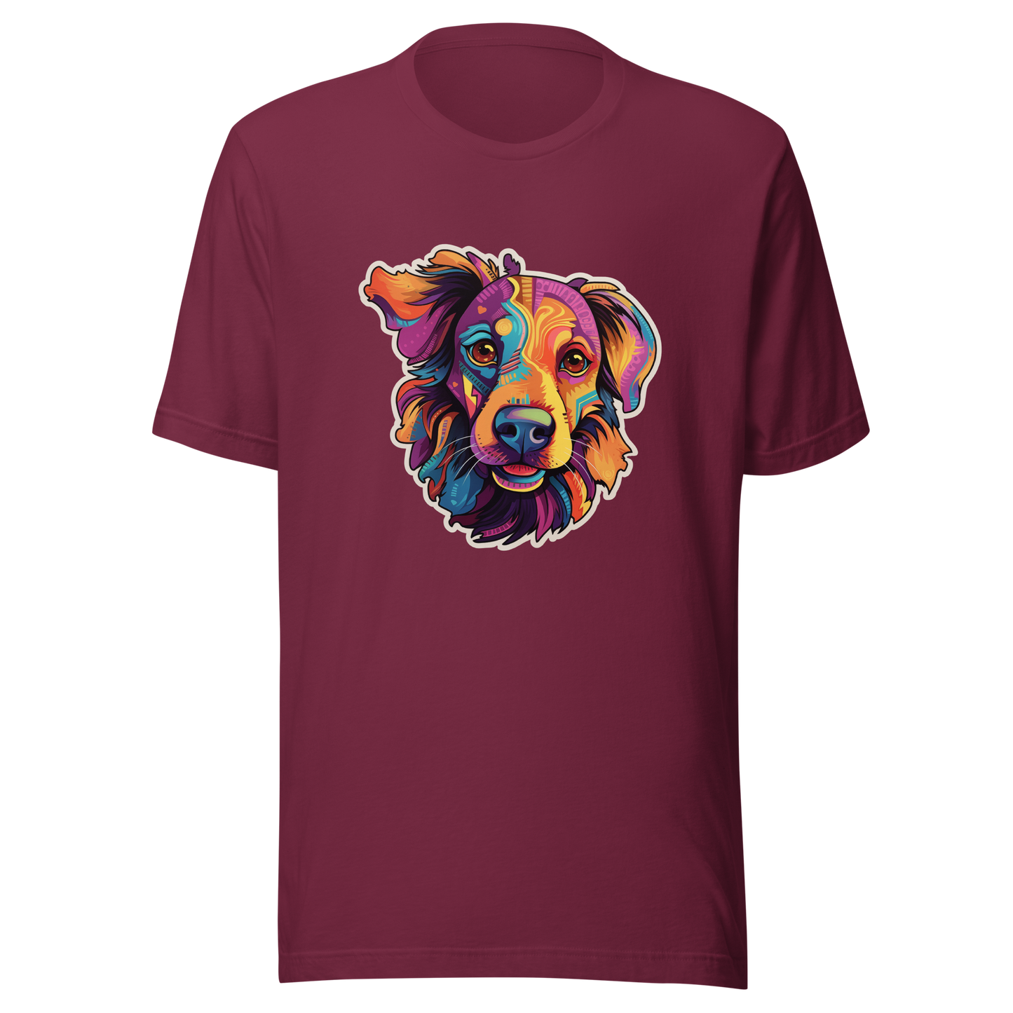 Unisex t-shirt "Vivid Pooch: Artistic Colorburst Dog Portrait"