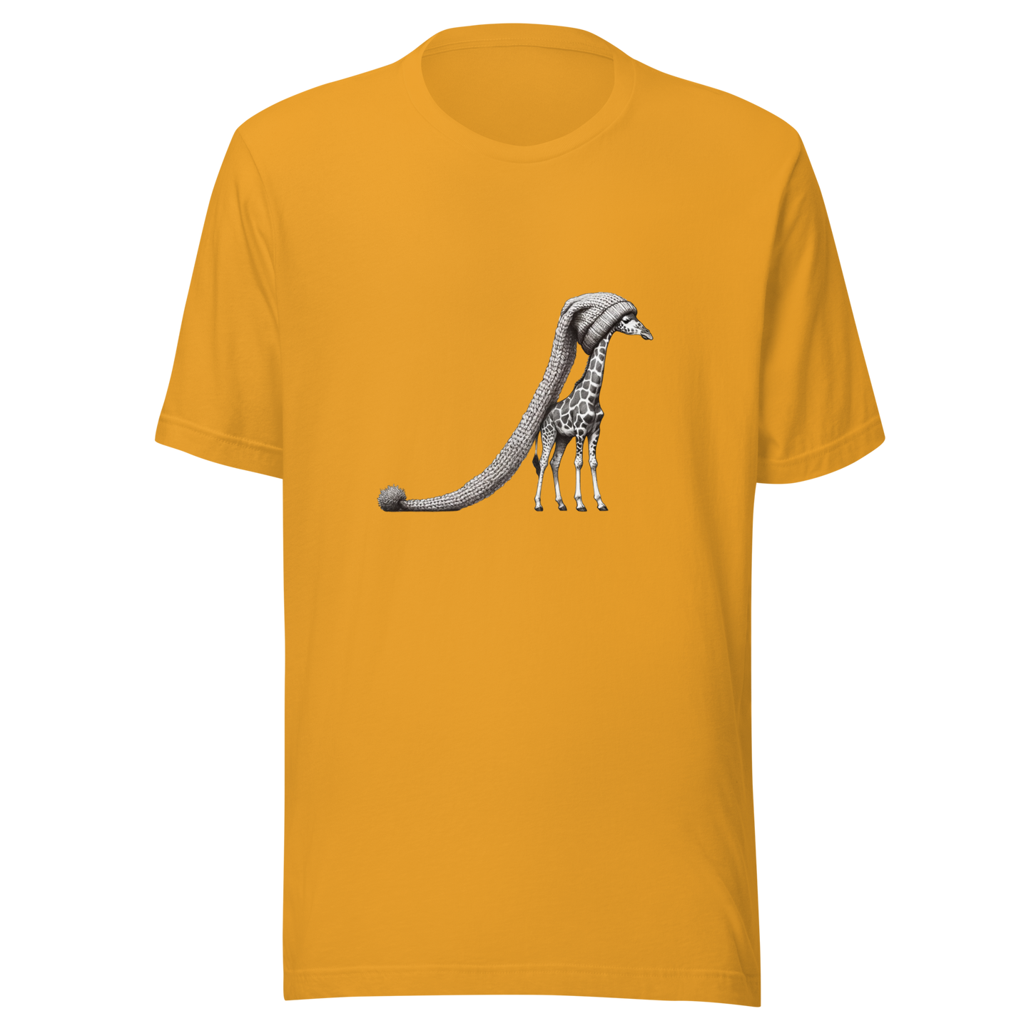 "Giraffe in the World's Longest Hat" Whimsical Graphic Unisex T-Shirt