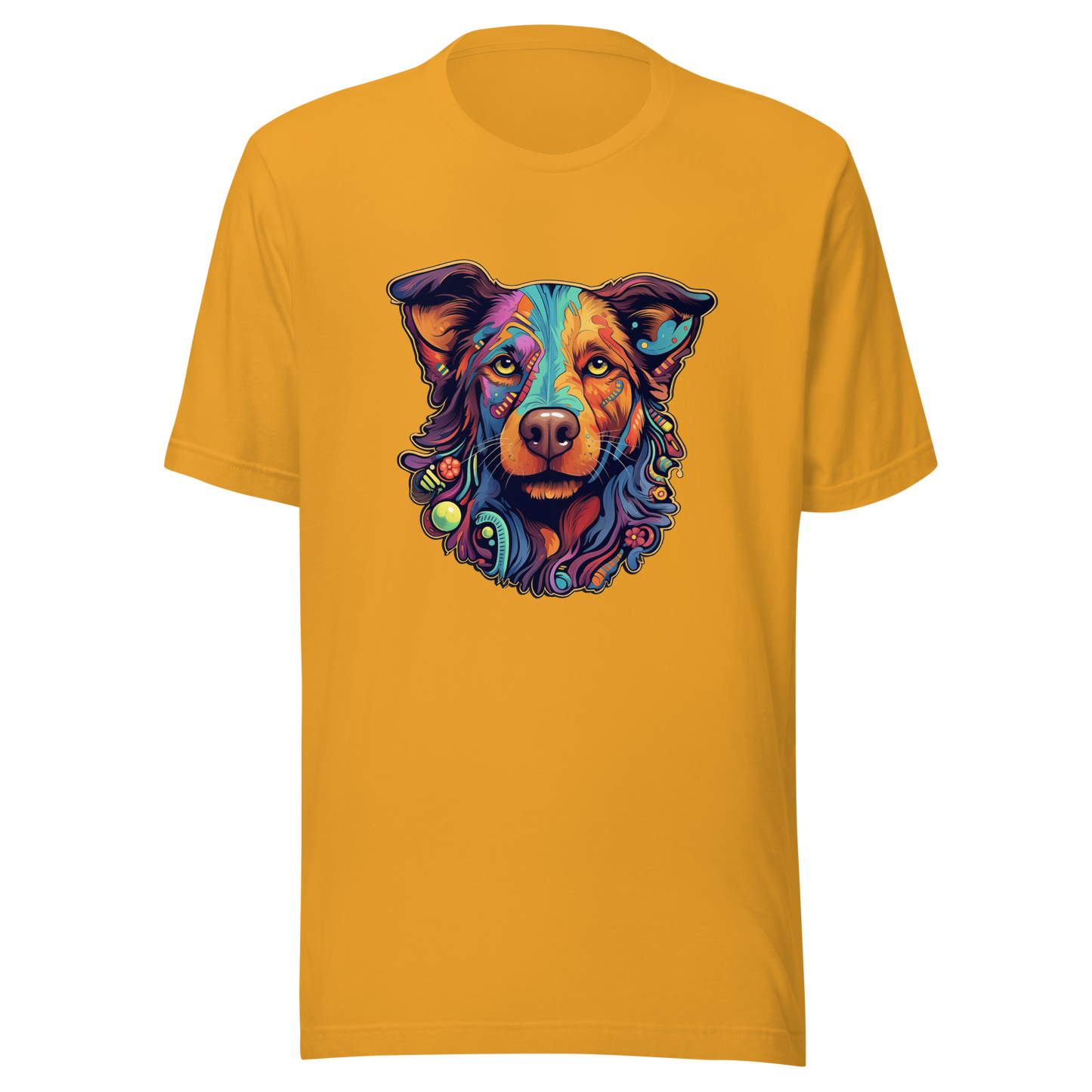 "Kaleidoscope Canine: Colorful Dog Portrait" Unisex T-Shirt