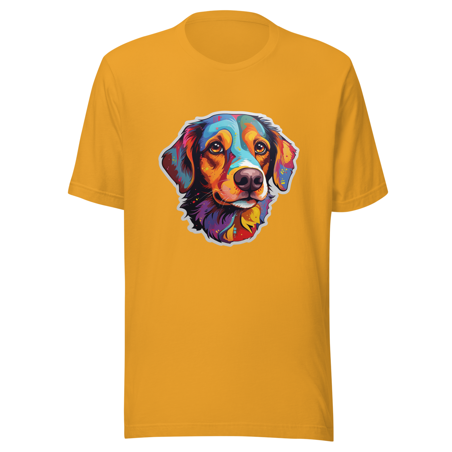 Unisex t-shirt "Colorful Companion: Warm-Toned Dog Portrait"
