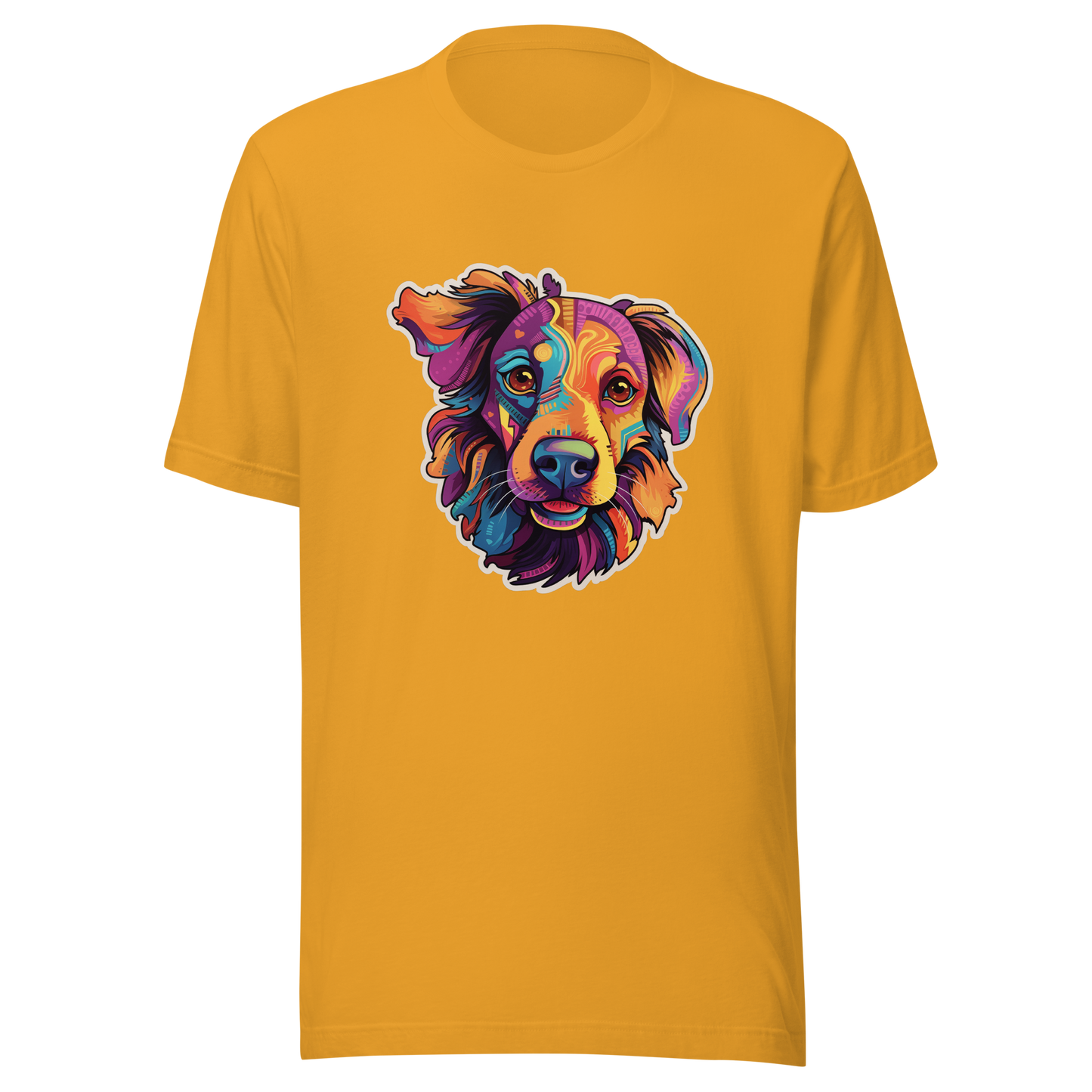 Unisex t-shirt "Vivid Pooch: Artistic Colorburst Dog Portrait"
