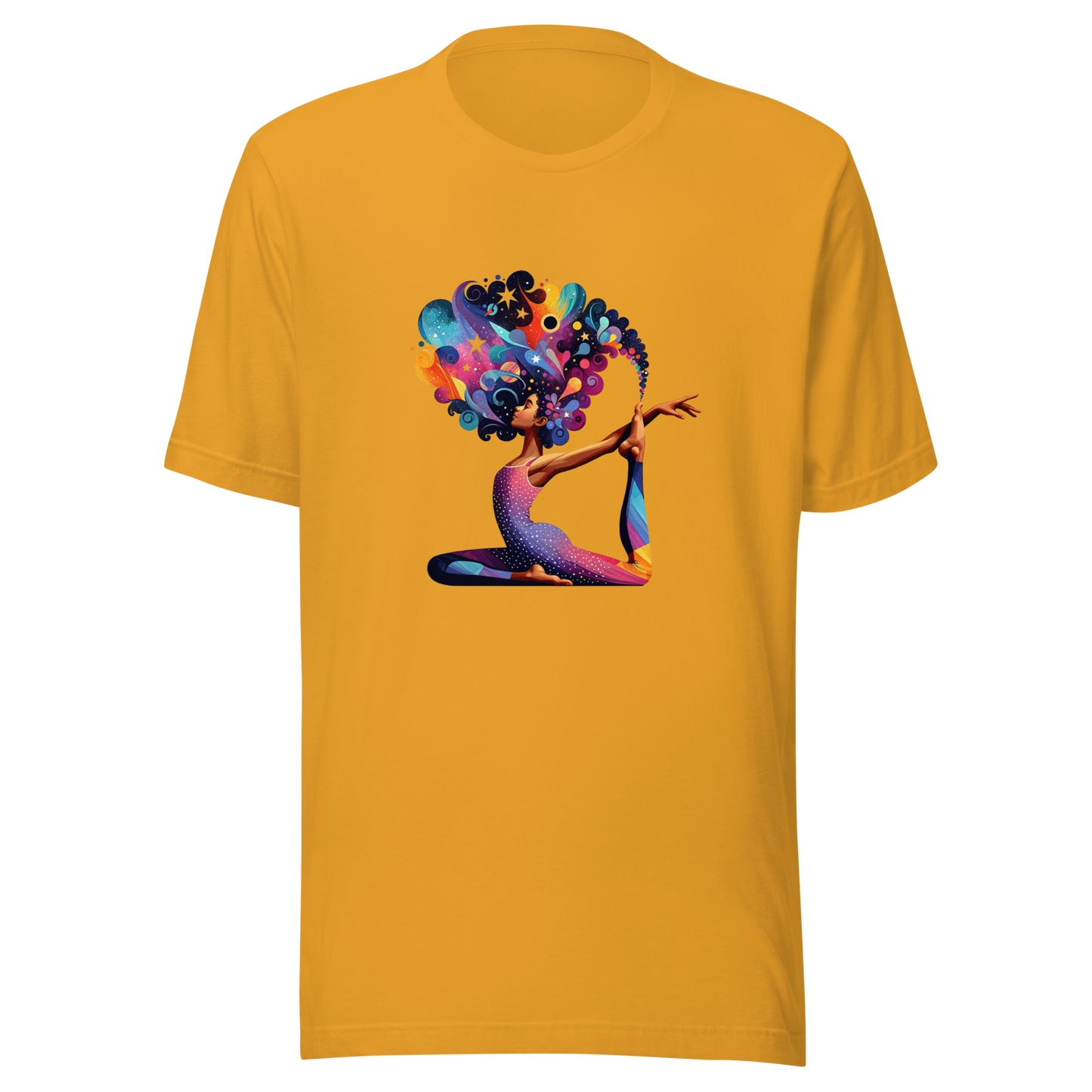Unisex t-shirt "Galactic Serenity: Yoga Pose with Cosmic Tree"