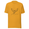 Unisex t-shirt Simplicity in Flight: Owl Line Drawing - Radiant Art of Radiant Group