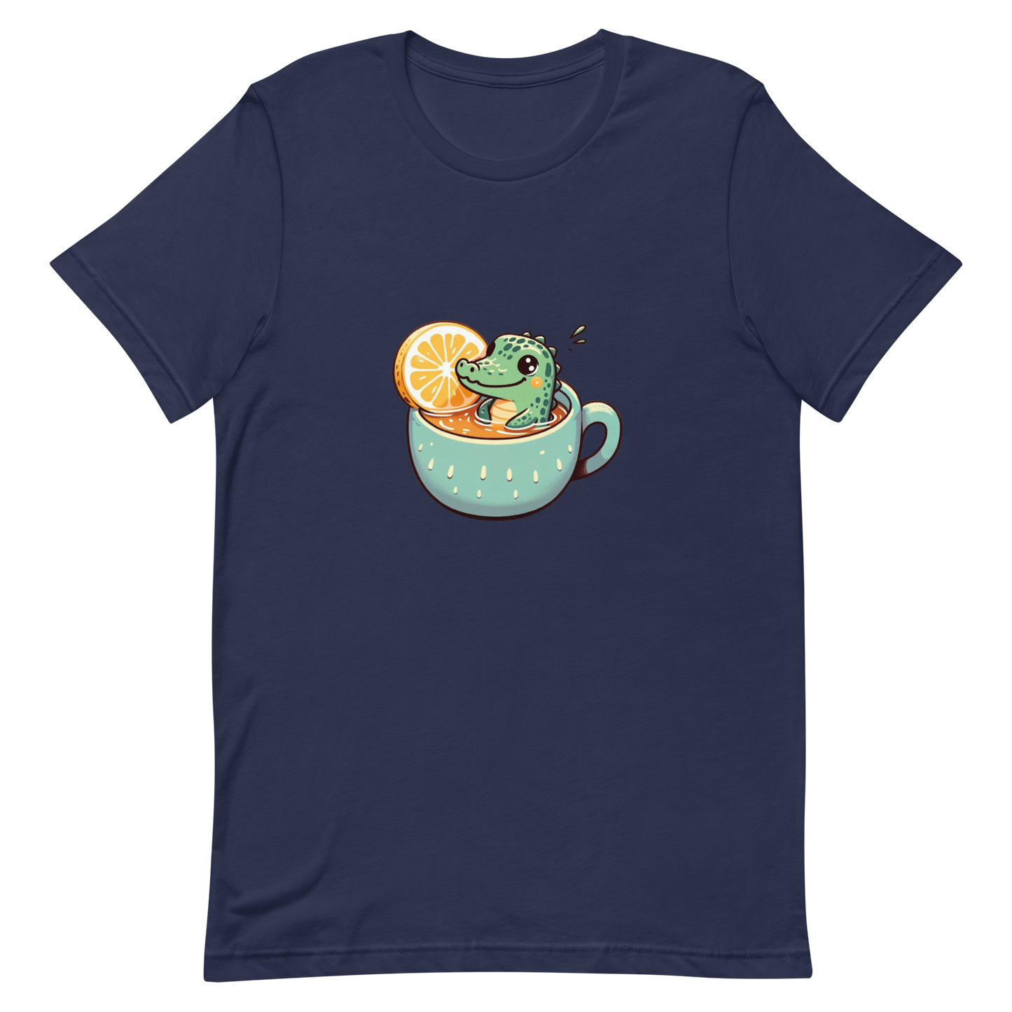 Unisex t-shirt with crocodile, tea time