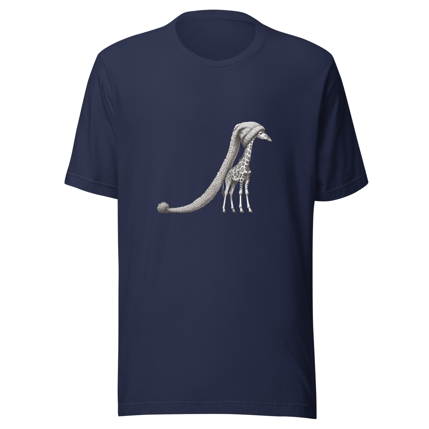 "Giraffe in the World's Longest Hat" Whimsical Graphic Unisex T-Shirt