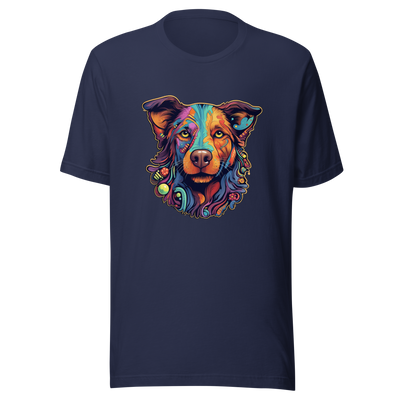 "Kaleidoscope Canine: Colorful Dog Portrait" Unisex T-Shirt - Radiant Art of Radiant Group