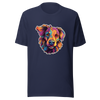 Unisex t-shirt "Vivid Pooch: Artistic Colorburst Dog Portrait" - Radiant Art of Radiant Group