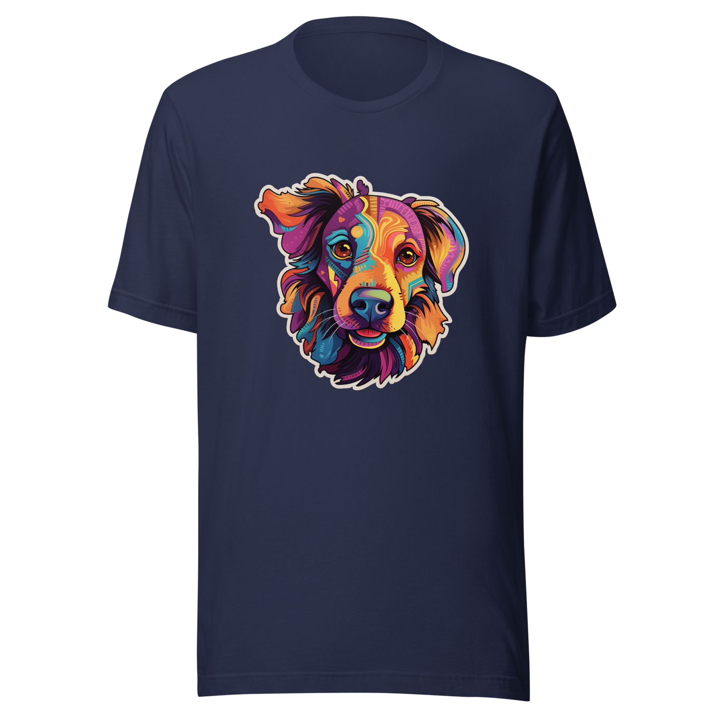 Unisex t-shirt "Vivid Pooch: Artistic Colorburst Dog Portrait"