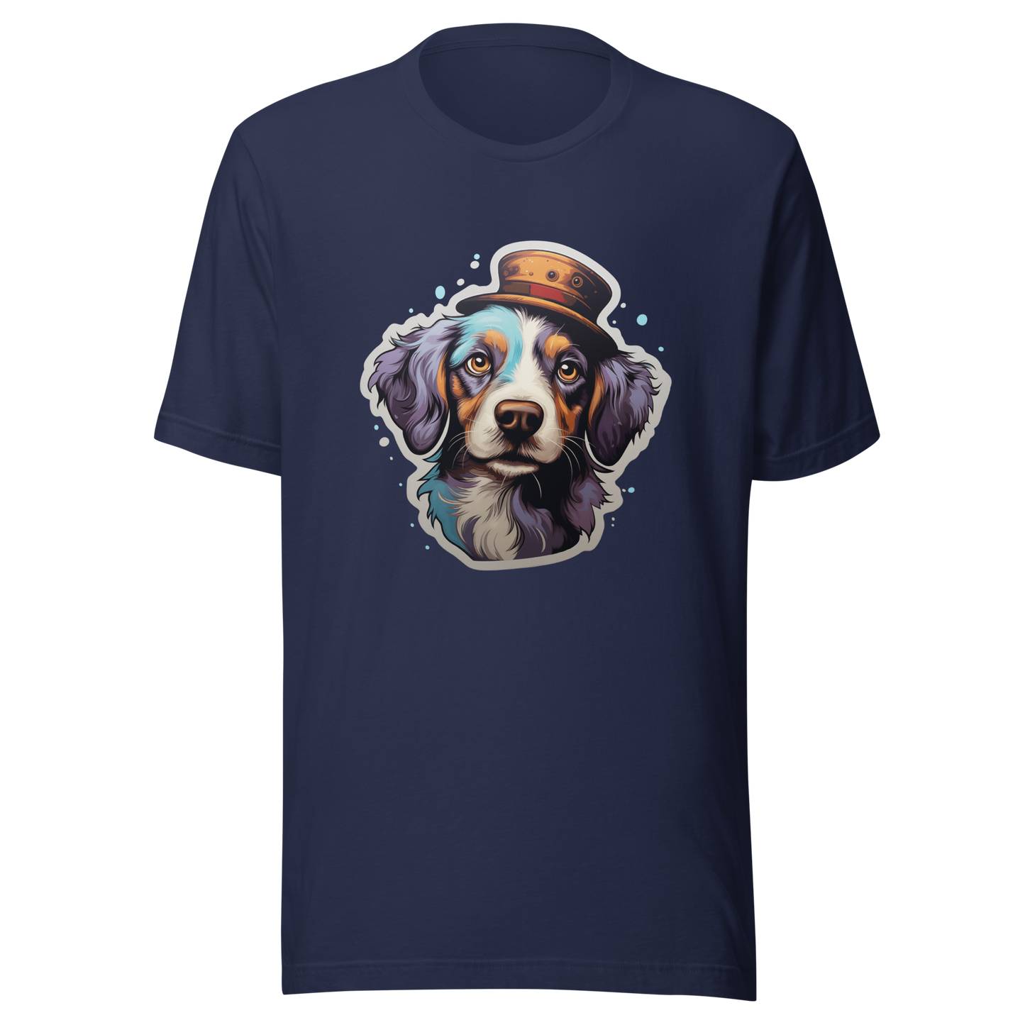Unisex t-shirt "Top Hat Pooch: Distinguished Dog Portrait"