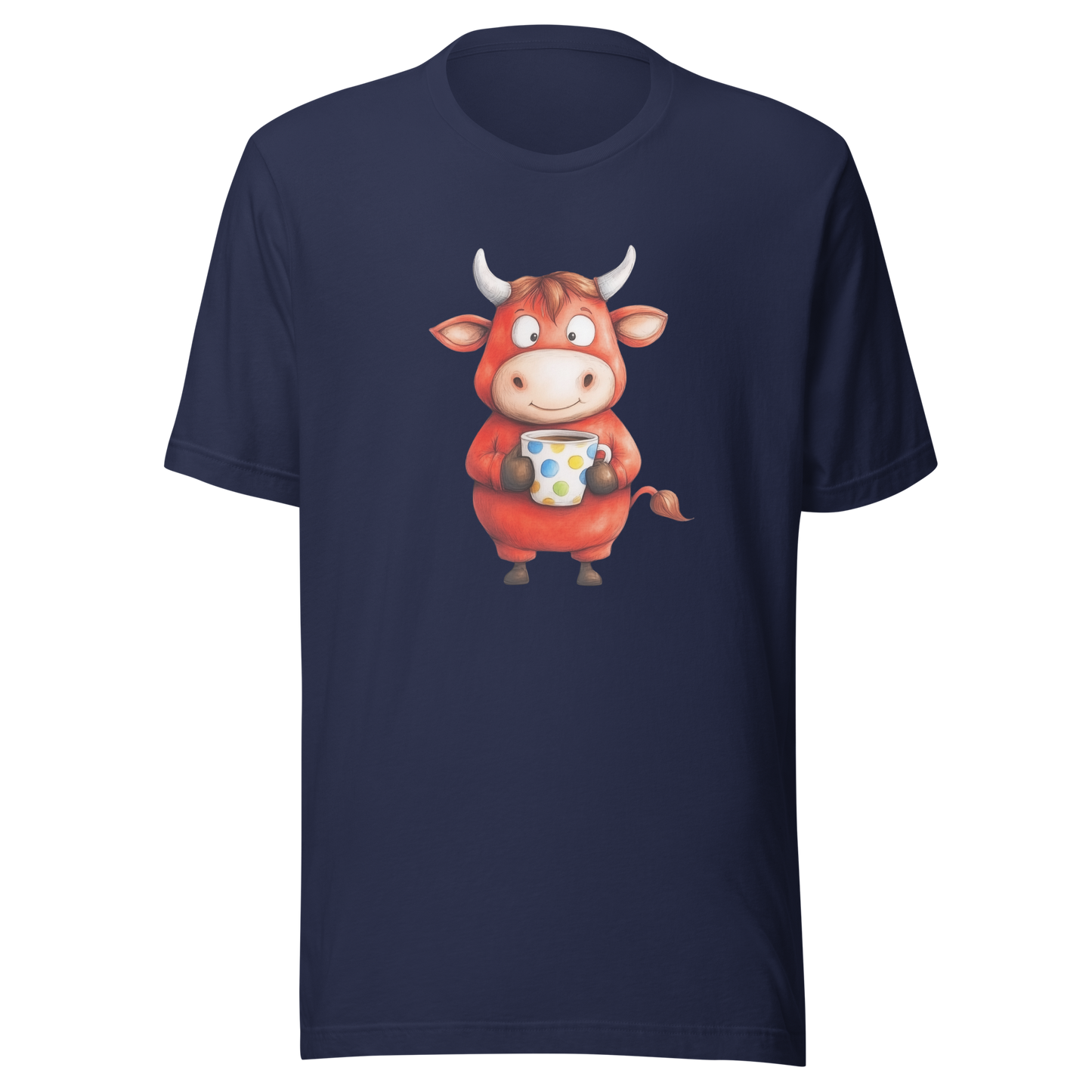 Unisex t-shirt "Moo-ning Coffee: The Early Bird Cow"