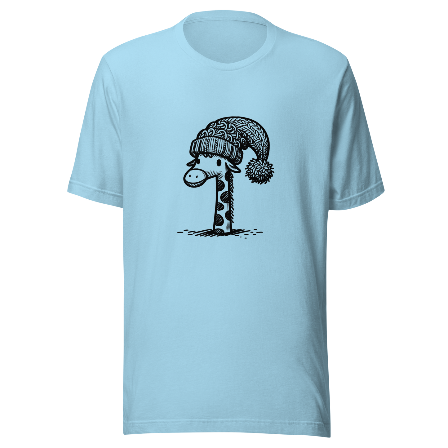 "Giraffe with a Pompom Hat" unisex Graphic Tee
