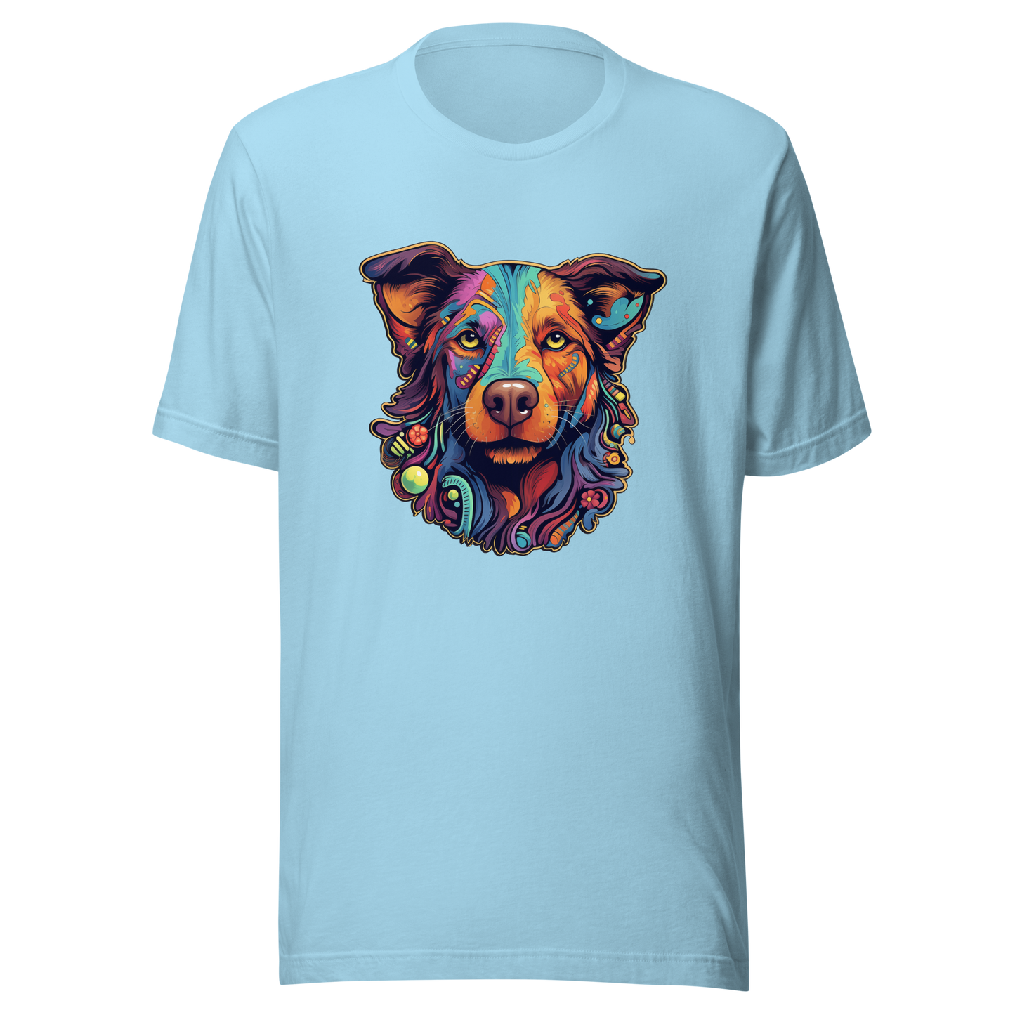 "Kaleidoscope Canine: Colorful Dog Portrait" Unisex T-Shirt
