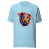 Unisex t-shirt "Vivid Pooch: Artistic Colorburst Dog Portrait" - Radiant Art of Radiant Group
