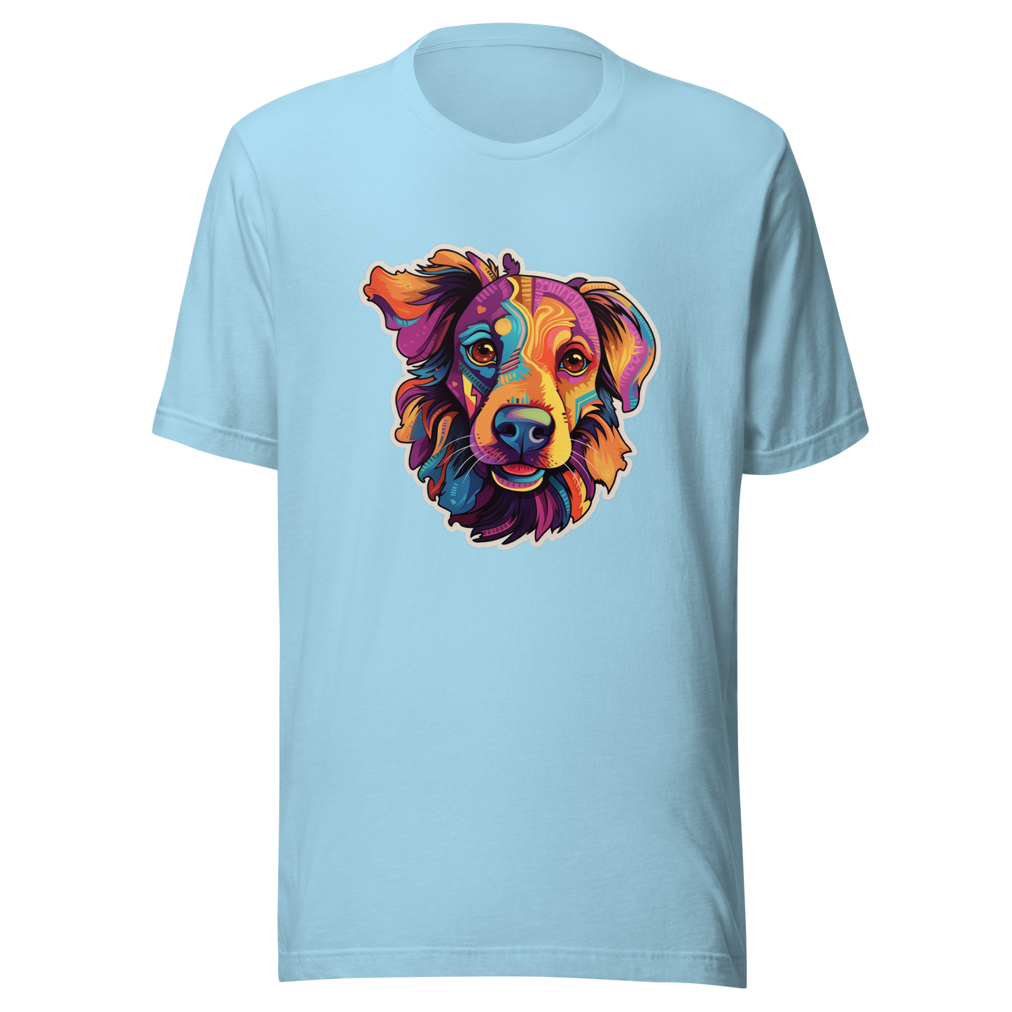 Unisex t-shirt "Vivid Pooch: Artistic Colorburst Dog Portrait"