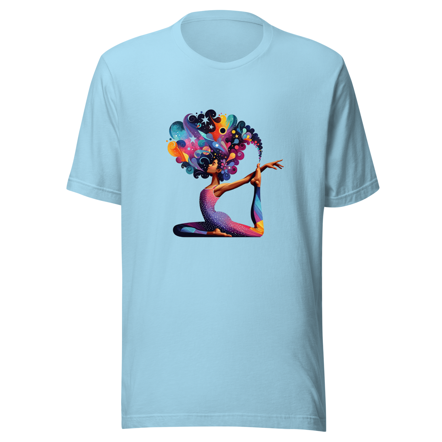 Unisex t-shirt "Galactic Serenity: Yoga Pose with Cosmic Tree"