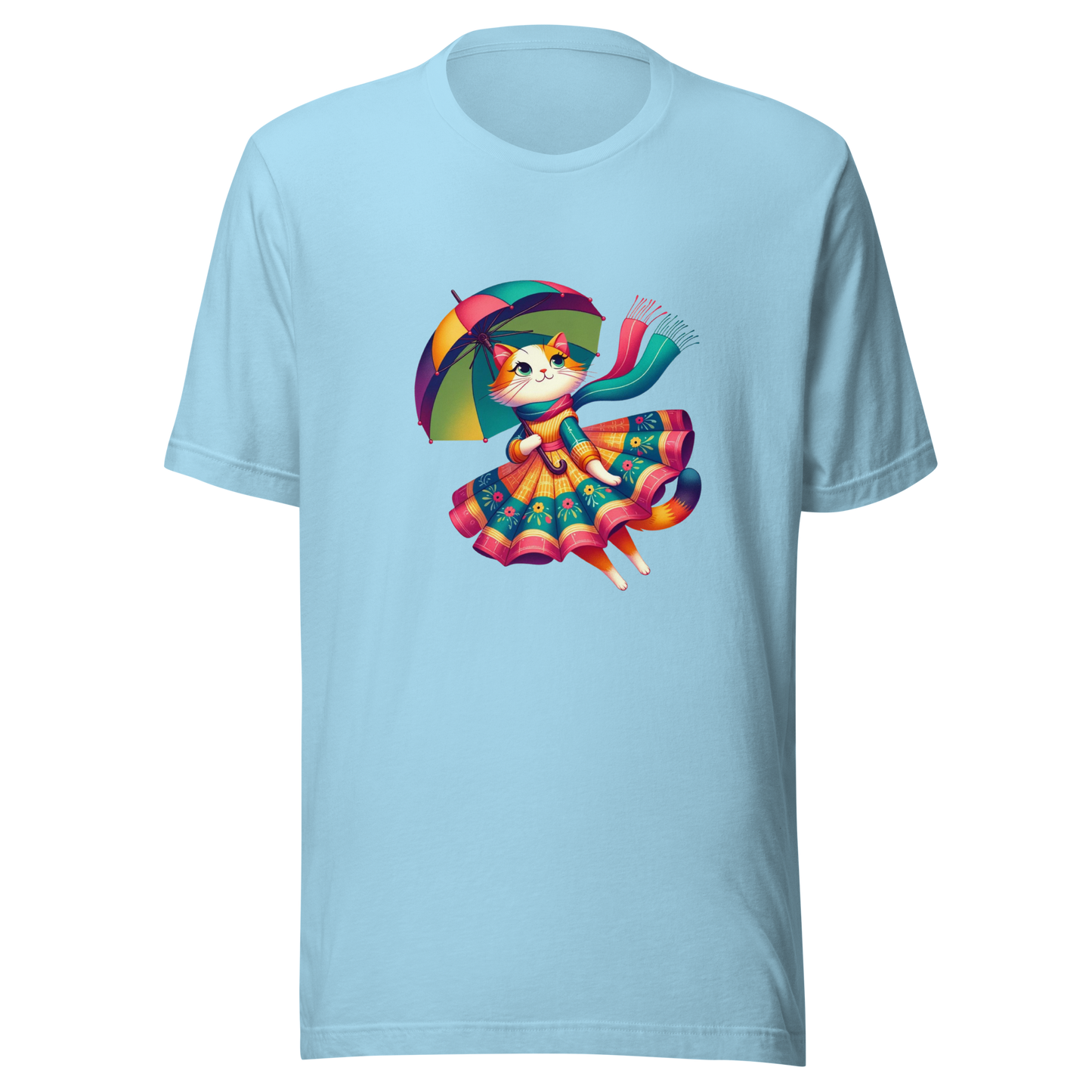 "Rainbow Whiskers: Cat in Tutu with Umbrella" Graphic Unisex T-Shirt