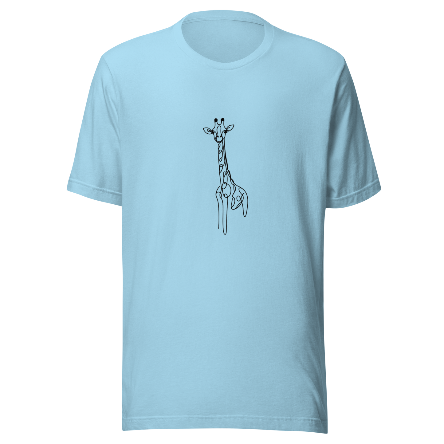 "Minimalist Safari: Line Art Giraffe" Unisex T-Shirt