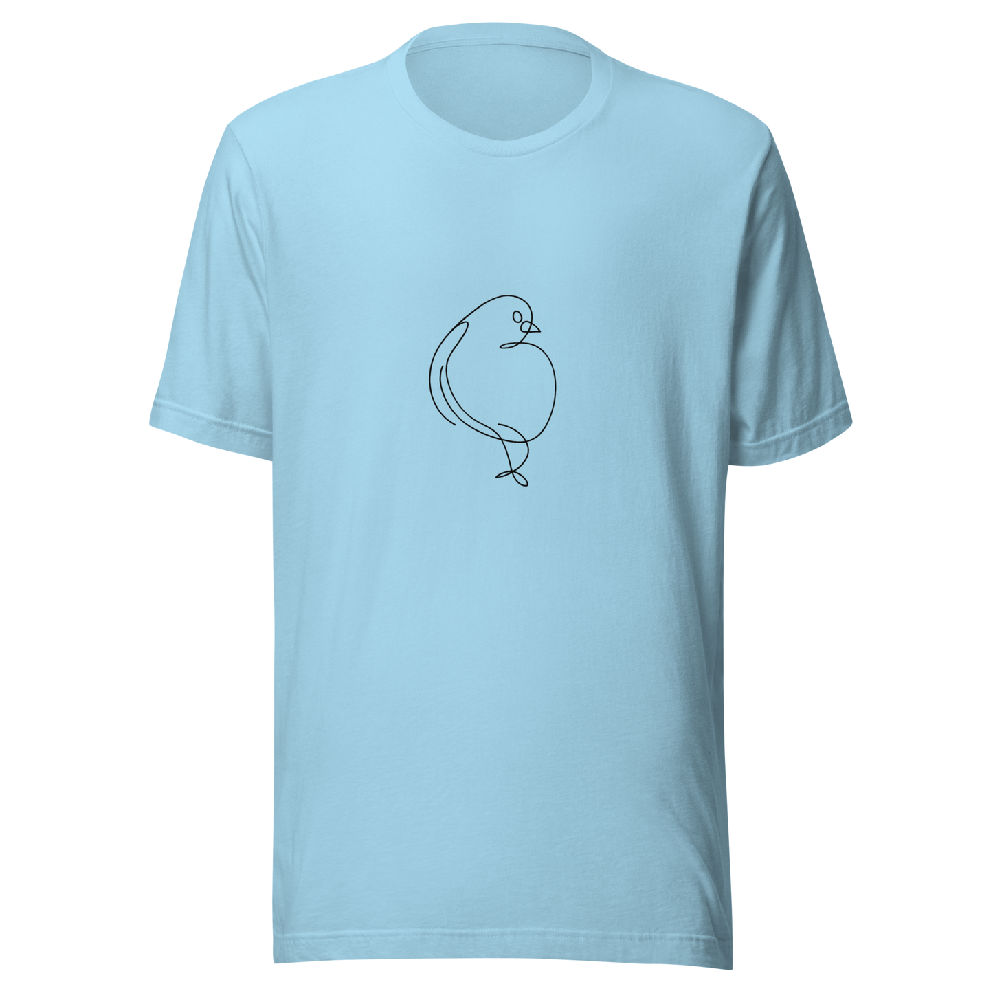 Unisex t-shirt with bird print. Flight of Fancy: Avian Artistry on a Line