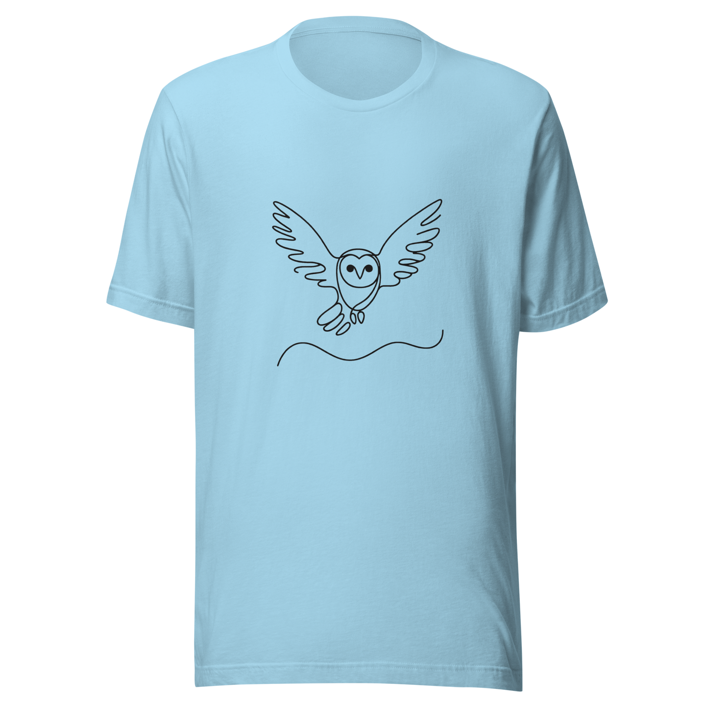 Unisex t-shirt Simplicity in Flight: Owl Line Drawing