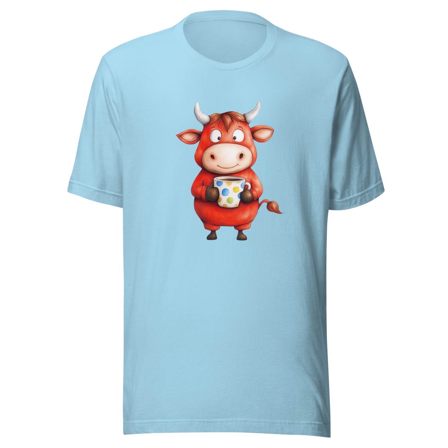 Unisex t-shirt "Moo-ning Coffee: The Early Bird Cow"