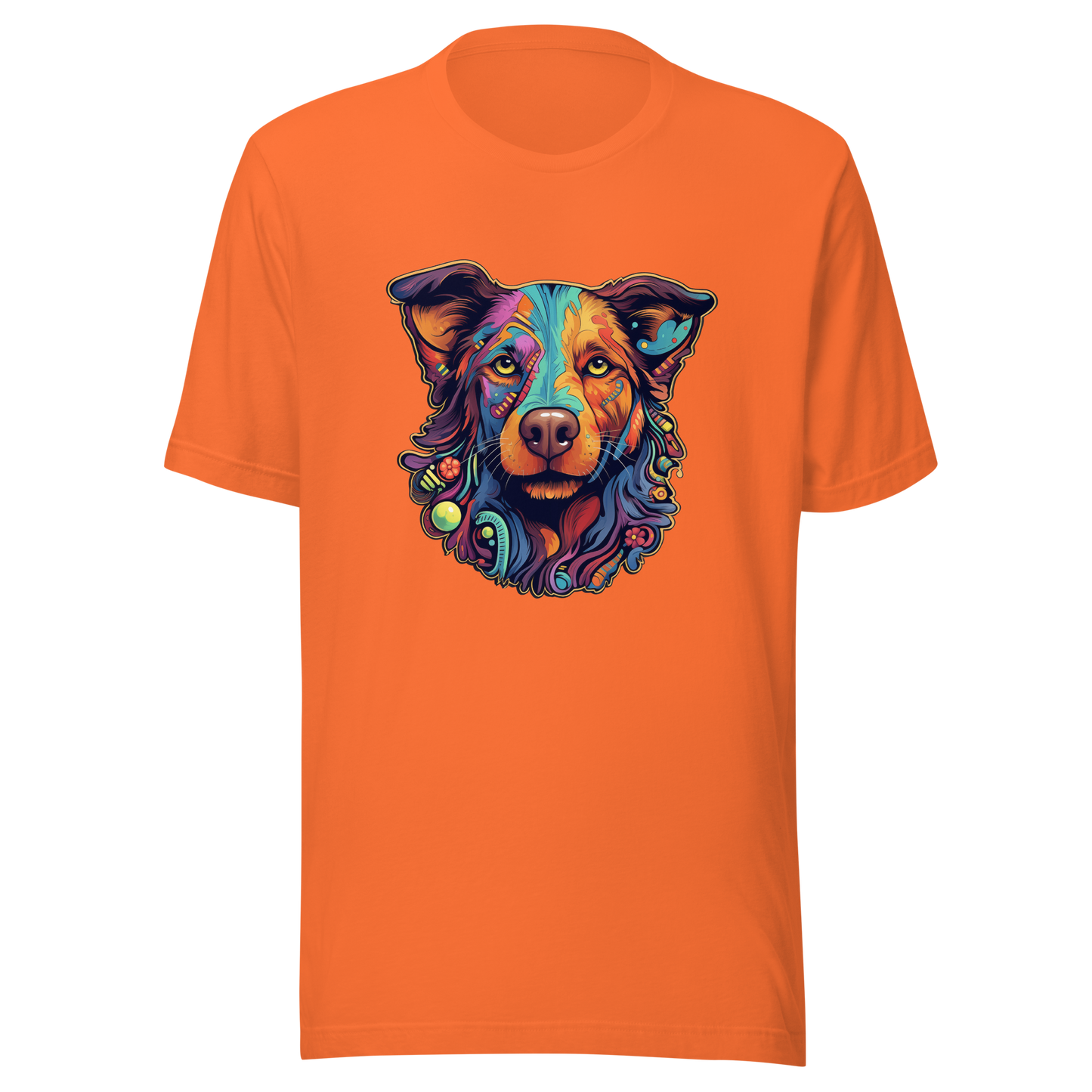 "Kaleidoscope Canine: Colorful Dog Portrait" Unisex T-Shirt