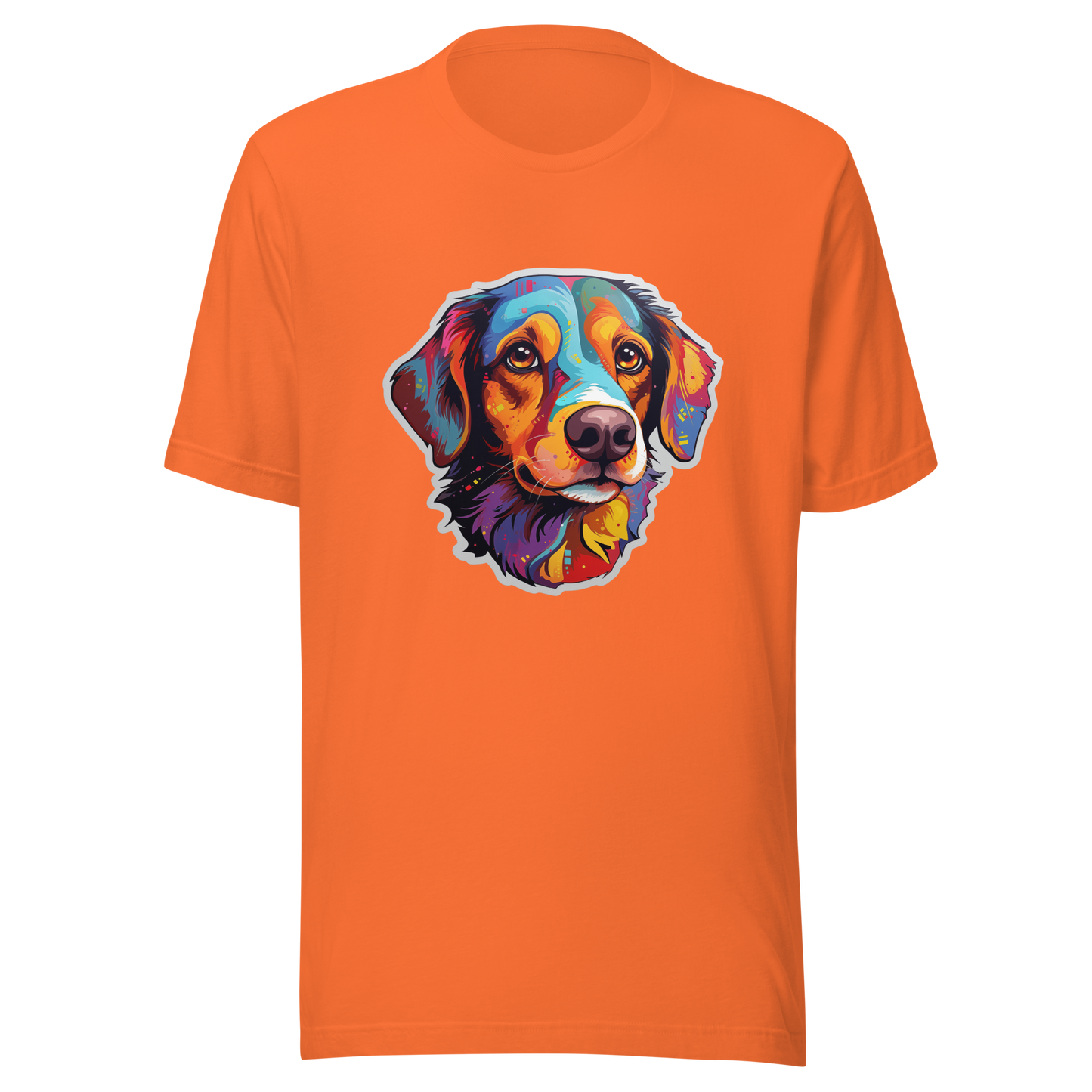 Unisex t-shirt "Colorful Companion: Warm-Toned Dog Portrait"