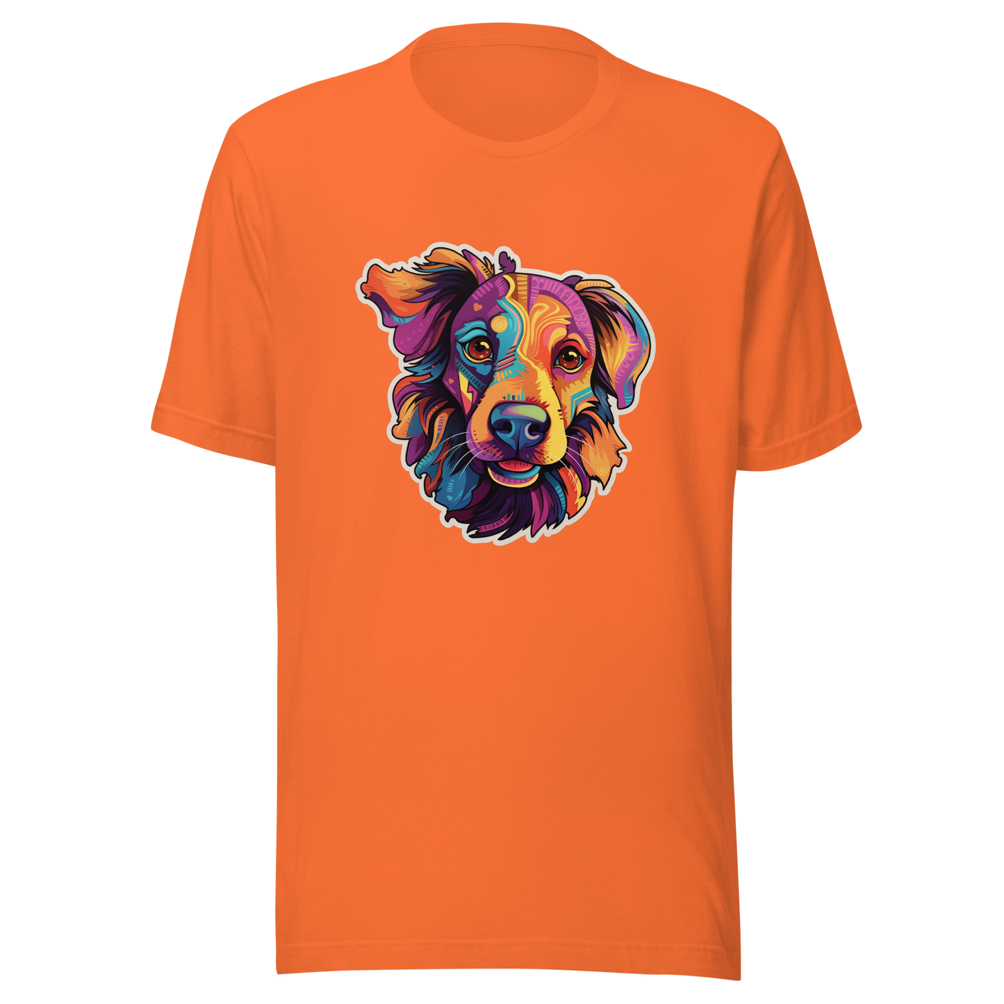 Unisex t-shirt "Vivid Pooch: Artistic Colorburst Dog Portrait"