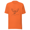 Unisex t-shirt Simplicity in Flight: Owl Line Drawing - Radiant Art of Radiant Group