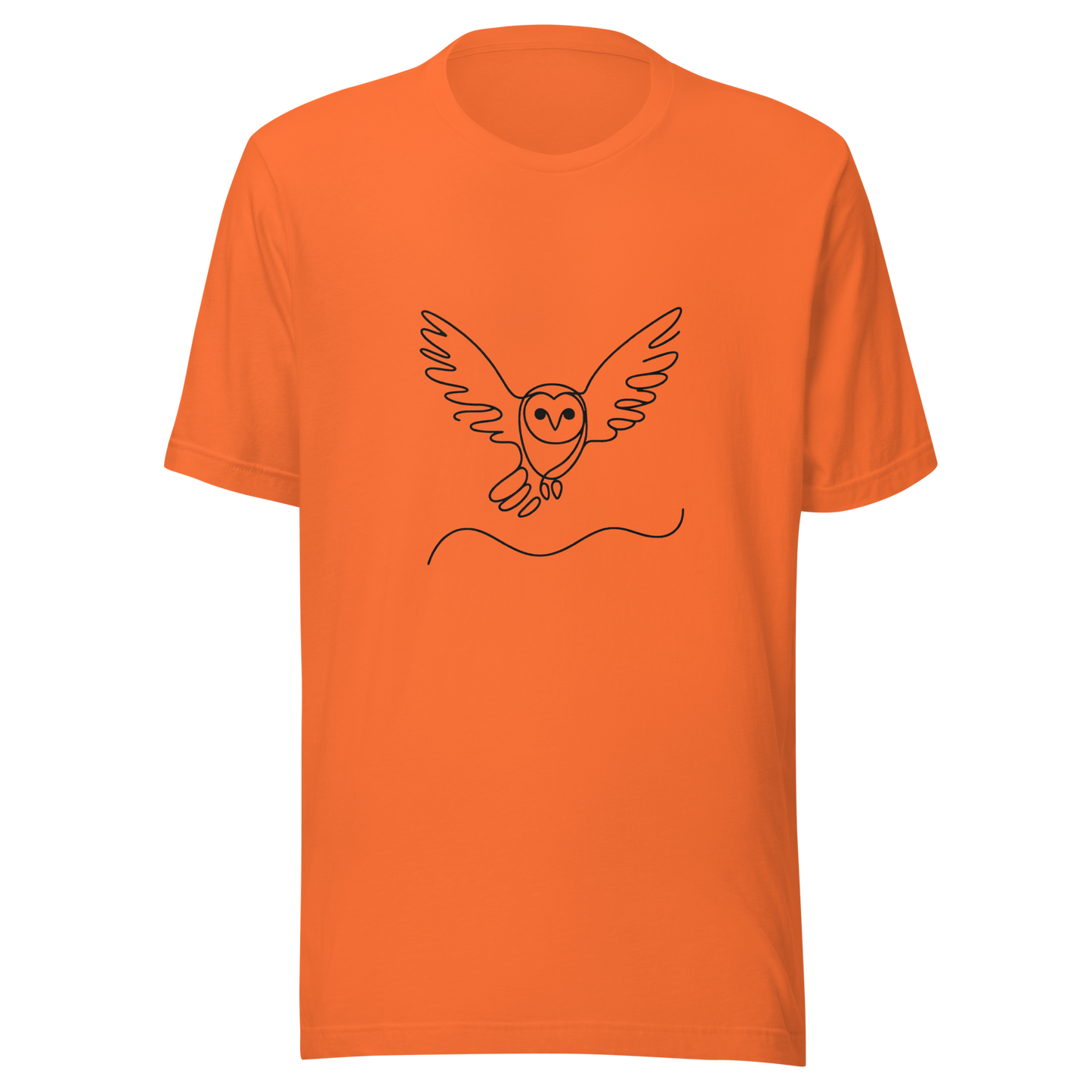 Unisex t-shirt Simplicity in Flight: Owl Line Drawing
