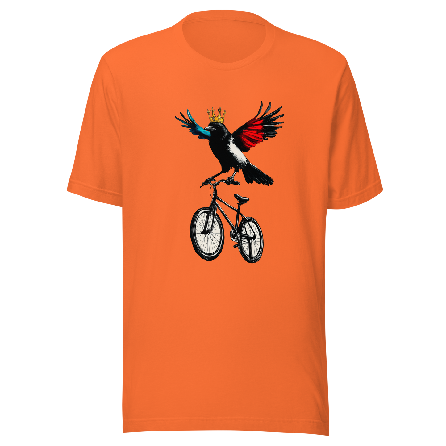Unisex t-shirt "Courageous Crow on Wheels"