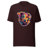 Unisex t-shirt "Vivid Pooch: Artistic Colorburst Dog Portrait" - Radiant Art of Radiant Group