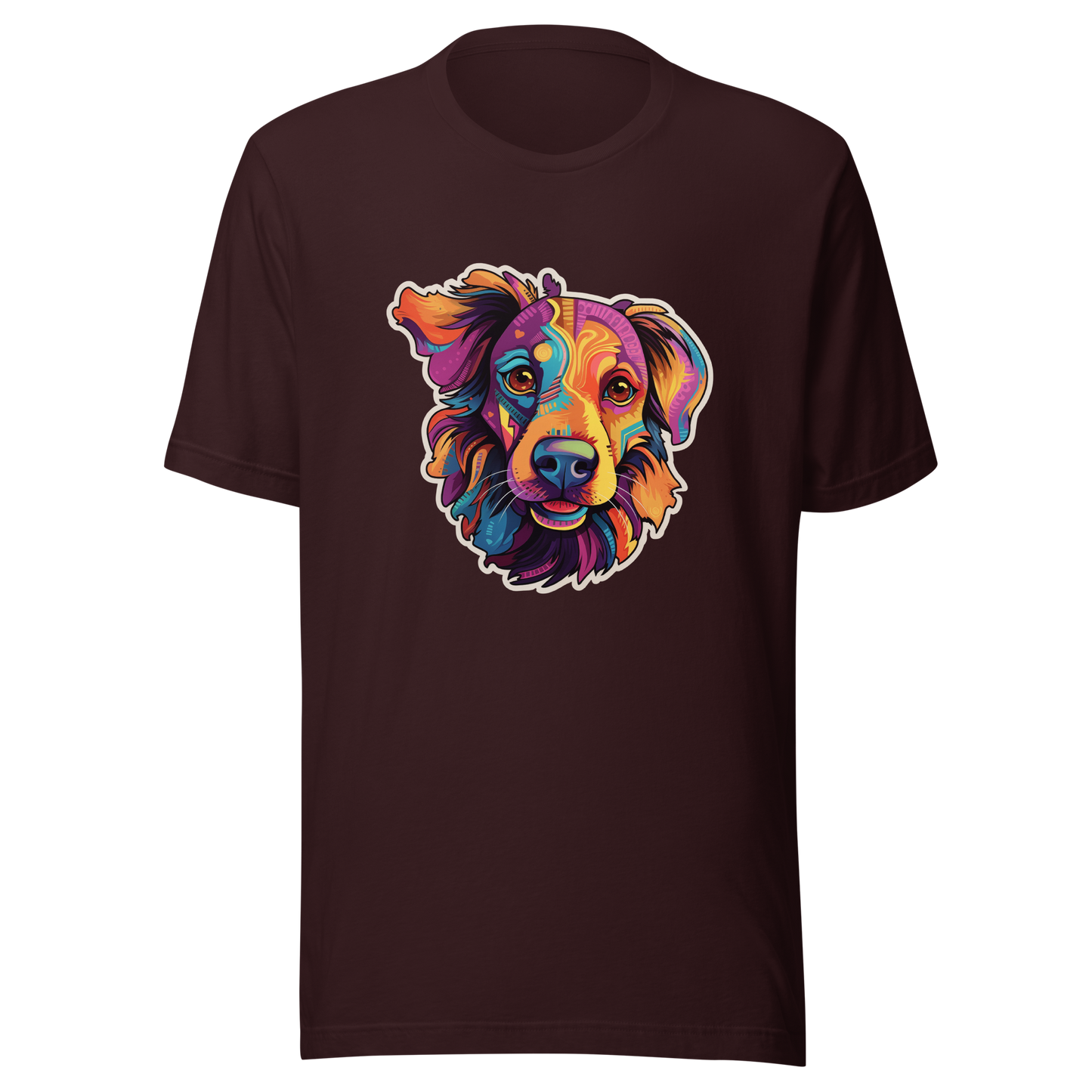 Unisex t-shirt "Vivid Pooch: Artistic Colorburst Dog Portrait"