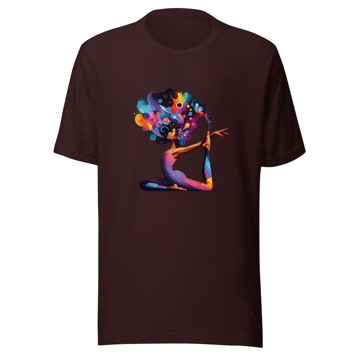 Unisex t-shirt "Galactic Serenity: Yoga Pose with Cosmic Tree"