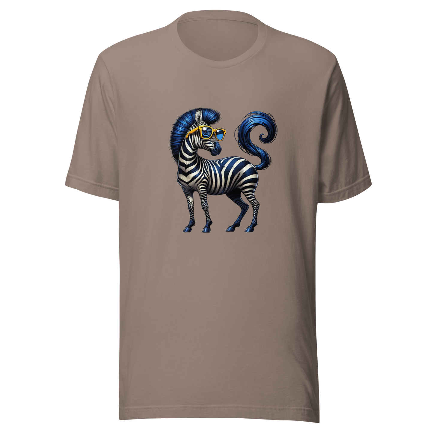 Unisex t-shirt with blue zebra