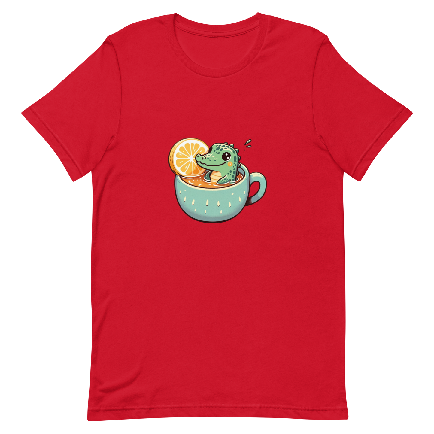 Unisex t-shirt with crocodile, tea time
