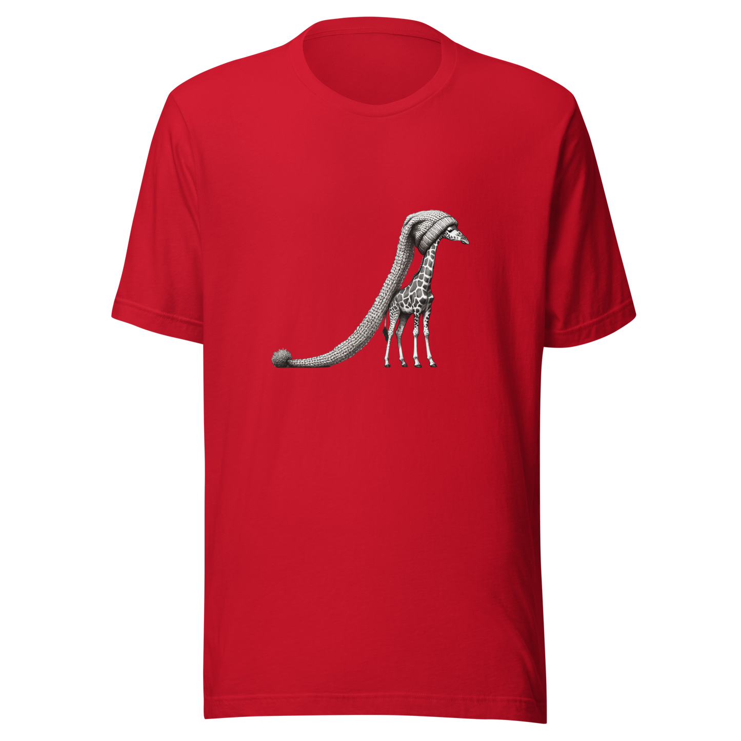 "Giraffe in the World's Longest Hat" Whimsical Graphic Unisex T-Shirt