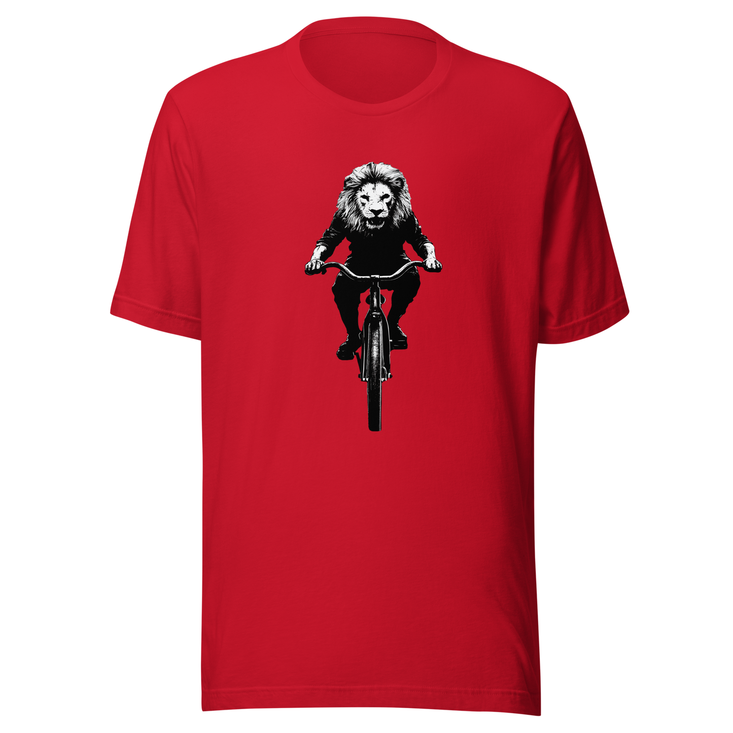 Unisex t-shirt "Lion on the bicycle"