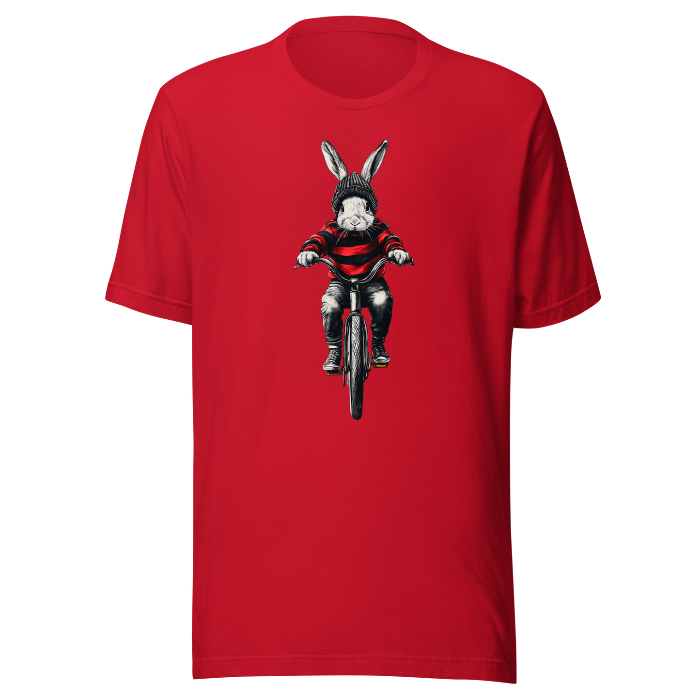 Unisex t-shirt "Rabbit on a bicycle"