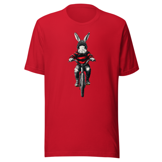 Unisex t-shirt "Rabbit on a bicycle" - Radiant Art of Radiant Group