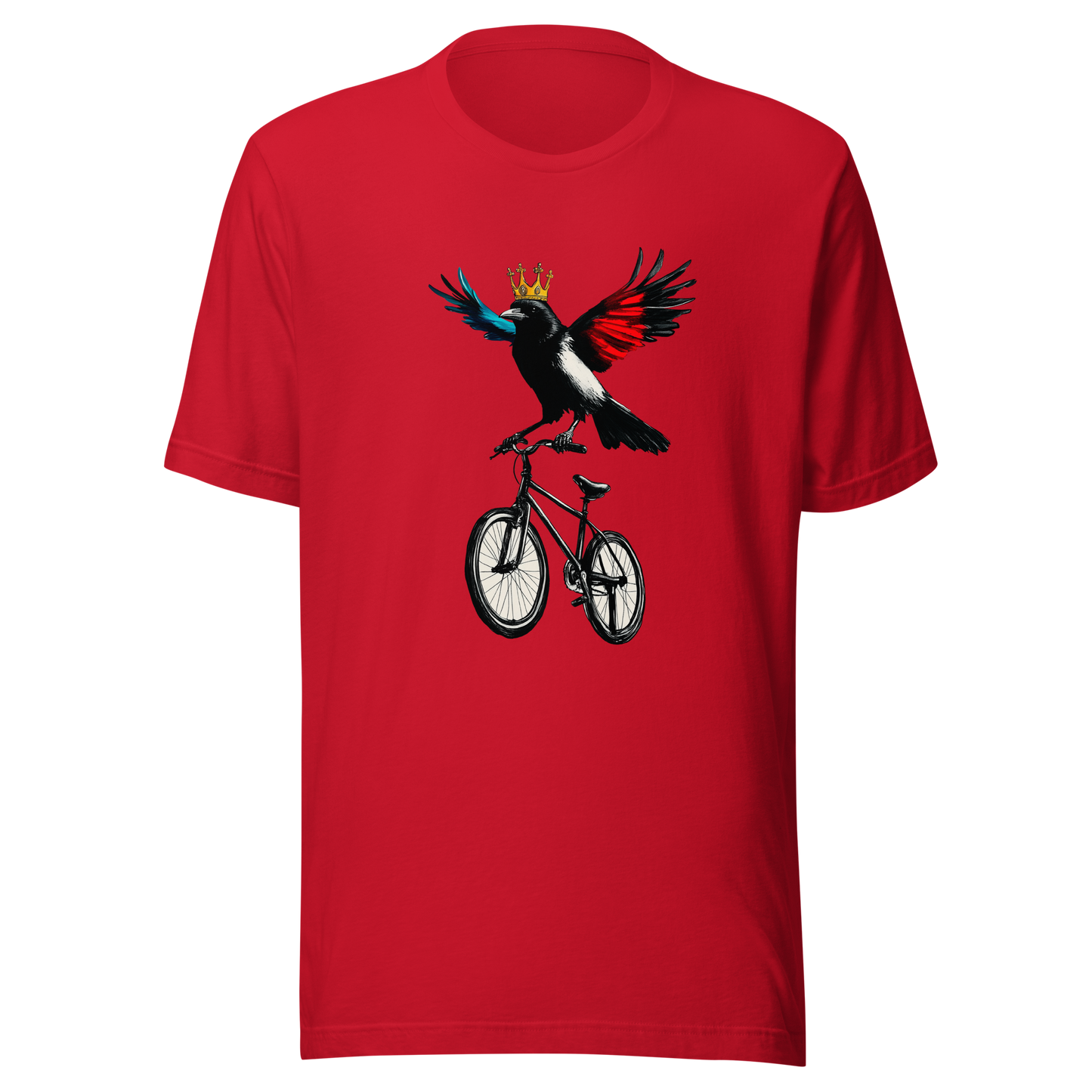 Unisex t-shirt "Courageous Crow on Wheels"