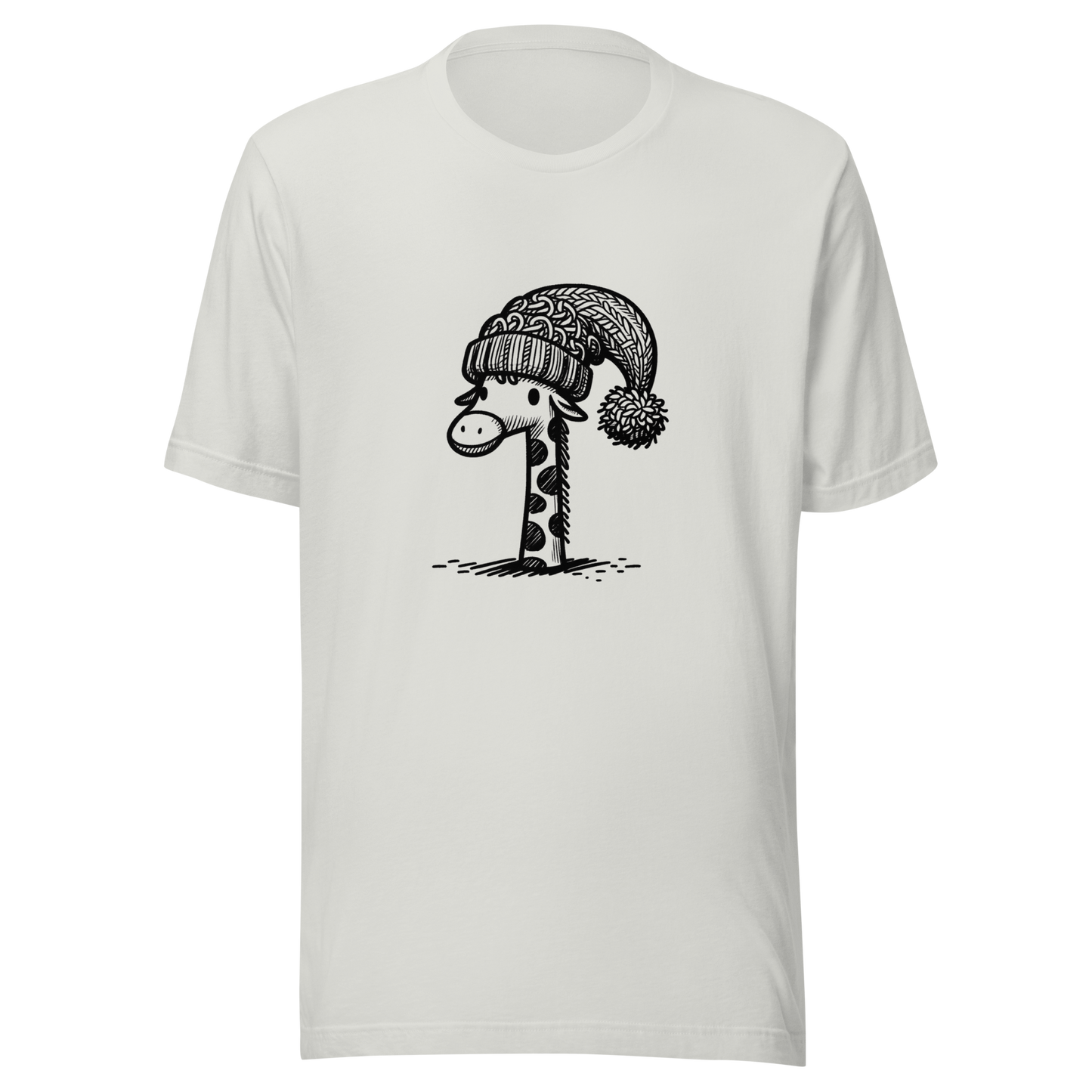 "Giraffe with a Pompom Hat" unisex Graphic Tee