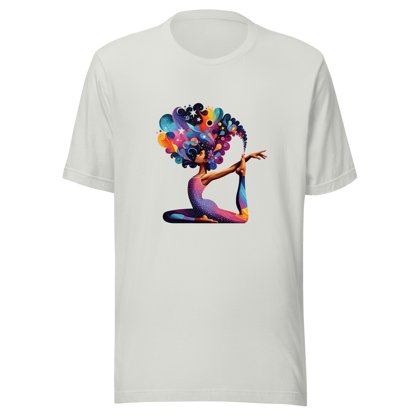 Unisex t-shirt "Galactic Serenity: Yoga Pose with Cosmic Tree"