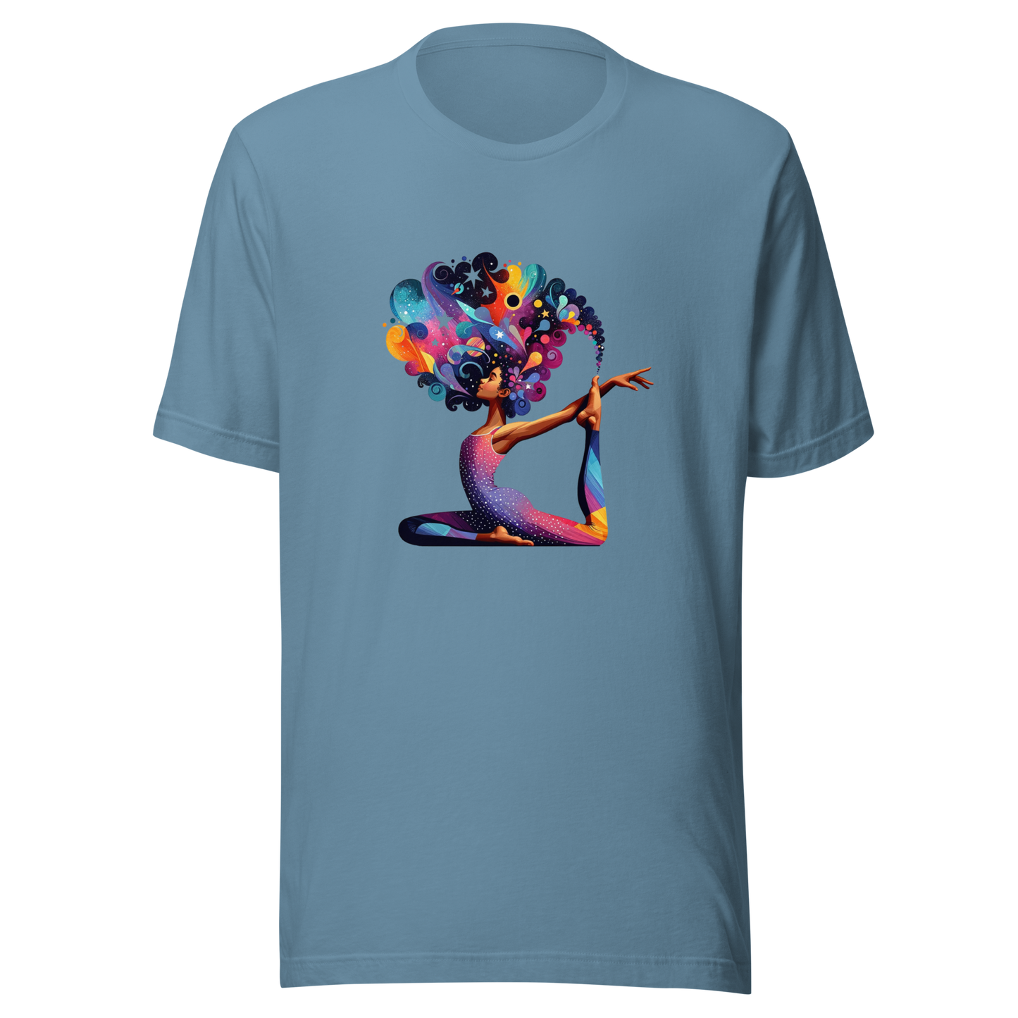 Unisex t-shirt "Galactic Serenity: Yoga Pose with Cosmic Tree"