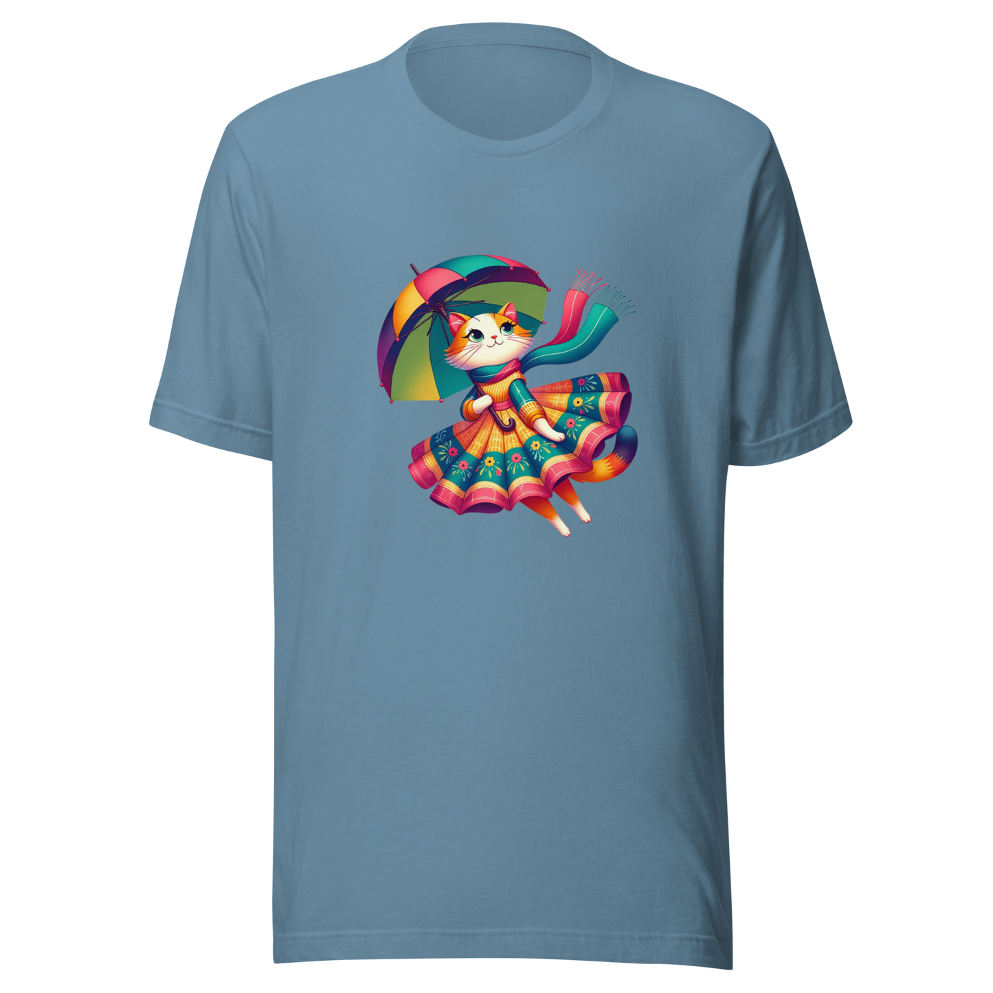 "Rainbow Whiskers: Cat in Tutu with Umbrella" Graphic Unisex T-Shirt
