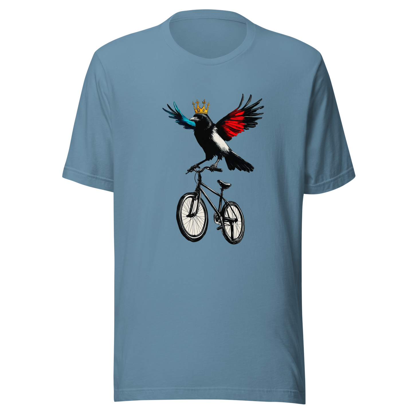 Unisex t-shirt "Courageous Crow on Wheels"