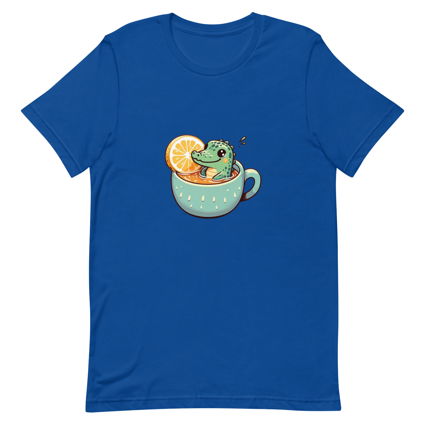 Unisex t-shirt with crocodile, tea time