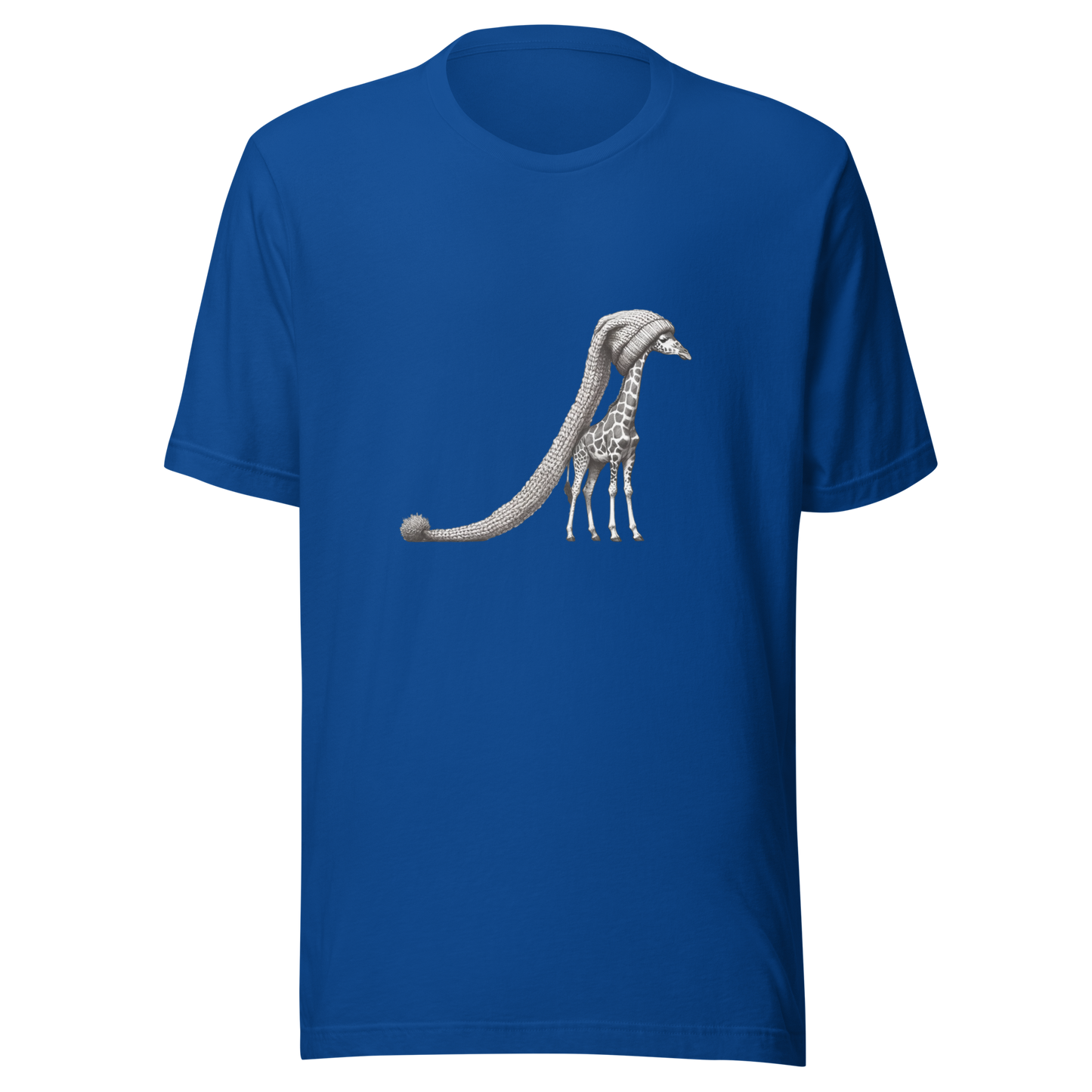 "Giraffe in the World's Longest Hat" Whimsical Graphic Unisex T-Shirt