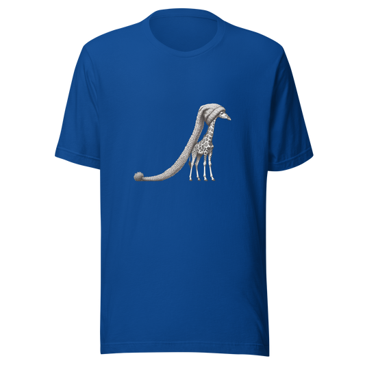 "Giraffe in the World's Longest Hat" Whimsical Graphic Unisex T-Shirt